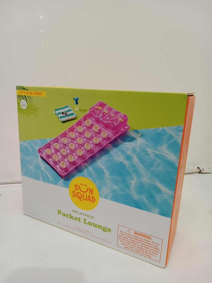 SUN squad inflatable pocket lounge - 5FT 9" - pink (Model: 091 11 2114) image 2