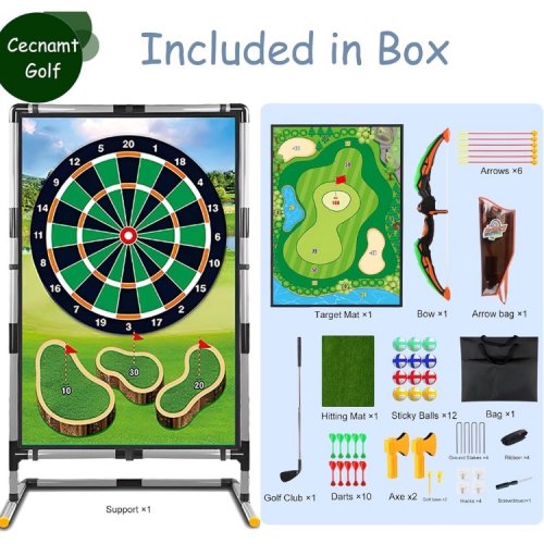 Cecnamt 4-in-1 Golf Chipping Game Set with Double-Sided Target Mat and Stand image 2