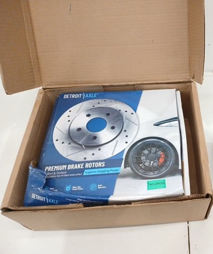2PC DETROIT AXLE Front Drilled and Slotted Brake Rotors - FITS SELECT Cadillac, Chevrolet, and GMC MODELS - SILVER (STYLE: S-55054) image 3