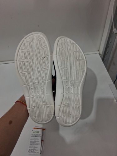 WOMENS Crocs Getaway Strappy SANDAL - SIZE 9 - white/BLACK (STYLE: 1075488) image 3