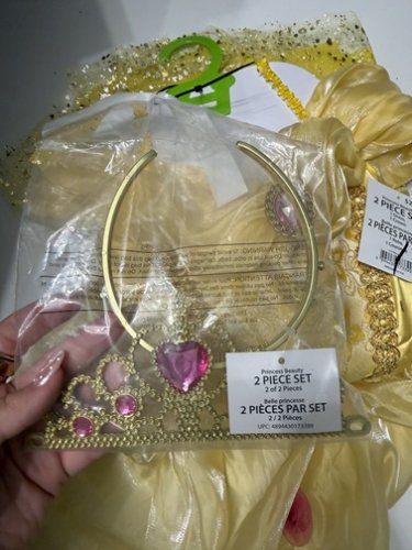 TODDLER DISNEY BEAUTY AND THE BEAST PRINCESS BELLE COSTUME WITH CROWN - 2T - YELLOW image 4