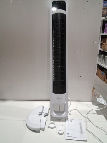 omnibreeze premium 38" Rotating tower fan with wifi CONTROL, 5-SPEEDS & REMOTE - white/BLACK (model: 5333021/dc2313r-g) image 3