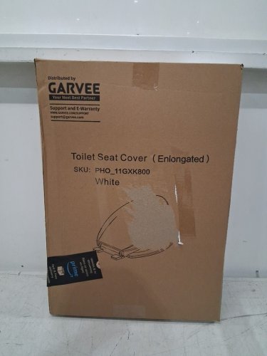 Garvee elongated soft close easy clean plastic toilet seat - 19" - white - (model: pho_11gxk800) image 2