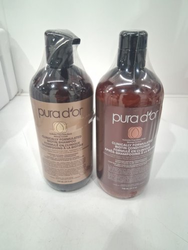2pc unisex PURA D'OR Clinically Formulated Biotin Shampoo & Conditioner - for all hair types - 709ml each image 2