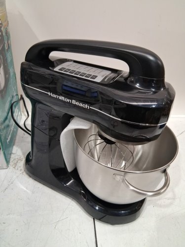 HAMILTON BEACH 7-SPEED TILT-HEAD STAND MIXER WITH SPLASH GUARD & ATTACHMENTS - 4QT. BOWL - BLACK (MODEL : 63391) image 4