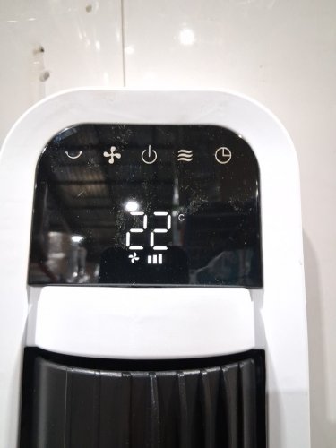 omnibreeze premium 38" Rotating tower fan with wifi CONTROL, 5-SPEEDS & REMOTE - white/BLACK (model: 5333021/dc2313r-g) image 4