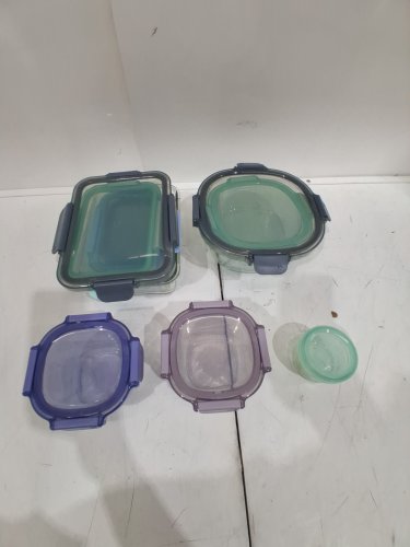 17PC Ello Color Lock Mixed Glass Meal Prep Food Storage Containers - assorted colors (model: 1969922) image 2