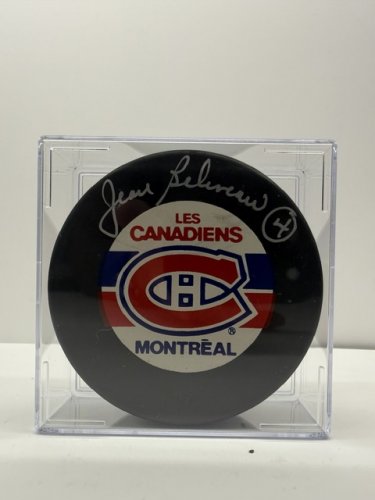 SIGNED JEAN BELIVEAU MONTREAL CANADIENS HOCKEY PUCK image 2