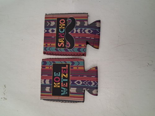 2 Koe Wetzel Sancho Can Cooler koozies - holds 12oz cans - multicolor image 2