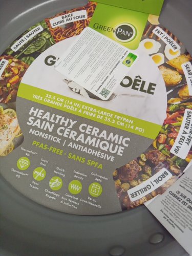 GreenPan "The Big Fry" Non-Stick Frypan - PFAS-free - dishwasher and oven safe - 14" - Grey (model: 1972977) image 3