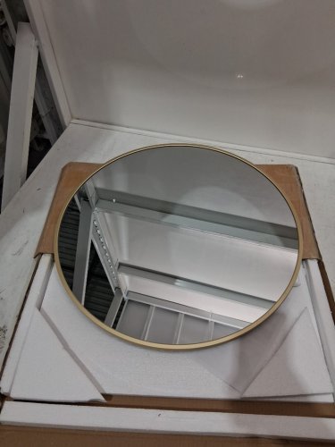 modern round mirror - 24" - gold image 2