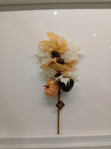 6 DECORATIVE PUMPKIN FLORAL PICKS - orange and brown image 3