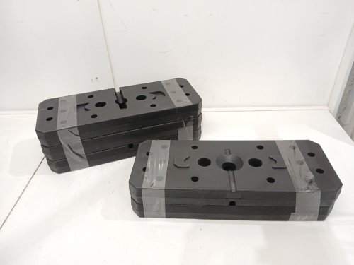 5PK Rectangular Dumbbells for Multi-Function Machine - 17.5" - 20lbs - black image 2