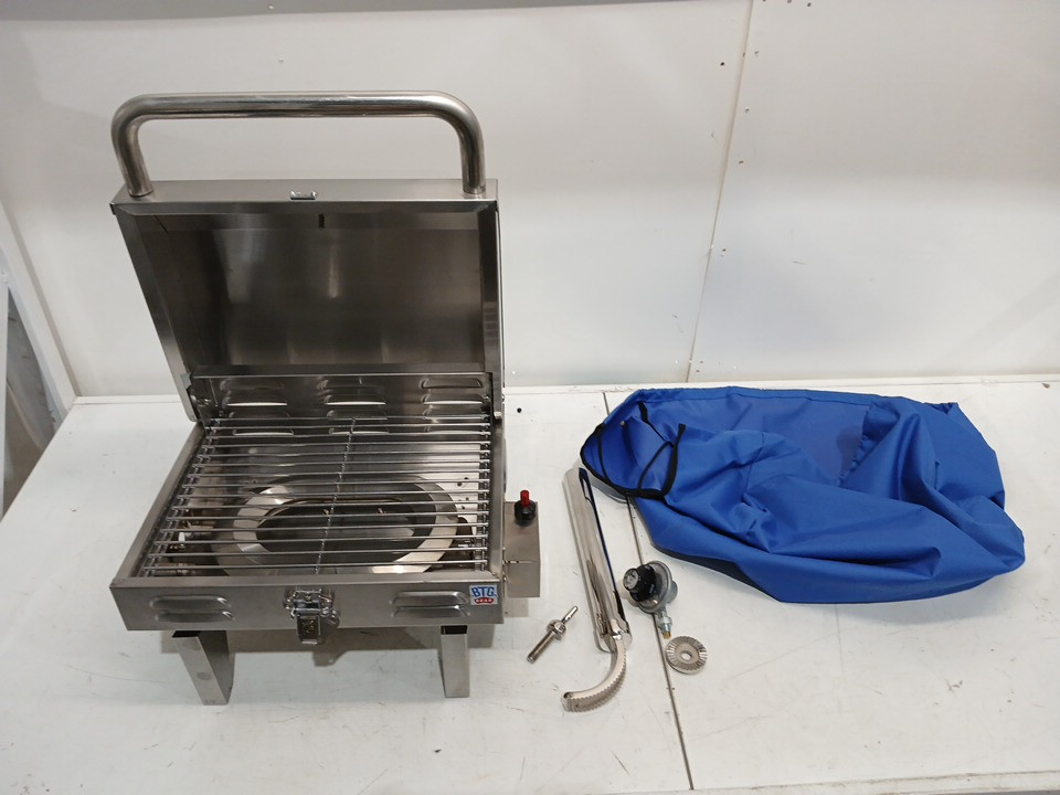 btg gear portable Tailwaves Marine Grill with Rod Holder Mount propane BBQ for boats & tailgating/camping - 10.6" x 15.74" x 12.6" - stainless steel image 7