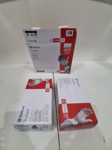 2 (200PK) Medicom® TruGard Nitrile Medical Exam Gloves- 400 in total - MEDIUM - White (model: 1858761) image 2