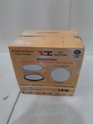 6PK TLZ LIGHTING LED LOW PROFILE FLUSH MOUNT CEILING LIGHT WITH SELECTABLE COLOUR TEMP - 9" - 18W - 3000-6000K - WHITE (model: fy101-d23023wh-dp18w) image 2