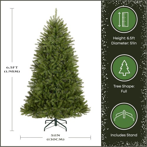 national tree company artificial dunhill fir Christmas tree with stand - 6.5FT - green (model: B00486ex3m) image 2
