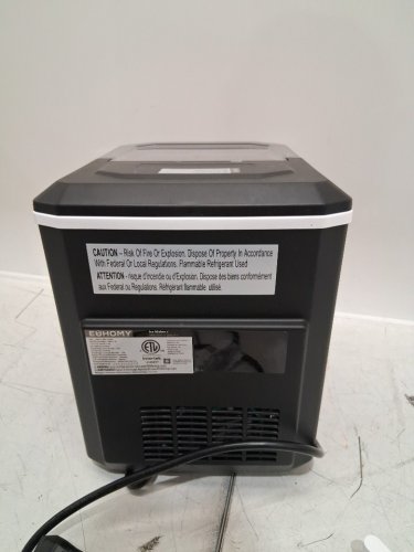 EUHOMY COUNTERTOP ICE MAKER MACHINE WITH HANDLE BASKET AND SCOOP -1.2L - MAKES 26LB/DAY - BLACK (MODEL: IM011-BBL-CAEH) image 7