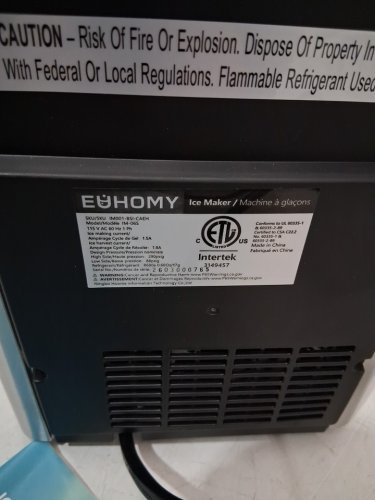 EUHOMY Countertop Ice Maker Machine with Handle, Basket and Scoop - MAKES 26LBS Per Day - stainless steel - (MODEL: IM001-BSI-CAEH / im-06s) image 6