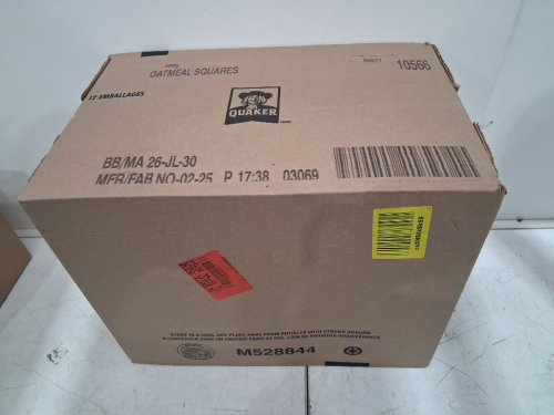 *EXPIRED* 12pk QUAKER OATMEAL SQUARES CEREAL BOXES - crunchy oats - 500G EACH image 2