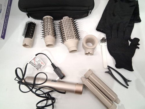 7magic high speed hair dryer brush and 6 in 1 styler - 110 volts - 1200 watts - gold - (model: HB-800) image 4