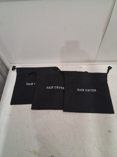 3 JERDON Hair Dryer Bag with Drawstring - 12" X 12" - BLACK (MODEL: JHDB12BK) image 2