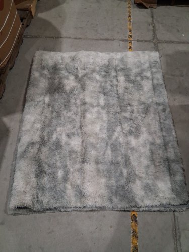 NON-SLIP SHAG LOOMED FAUX-FUR AREA RUG  - 8FTX10FT - LIGHT GREY image 3