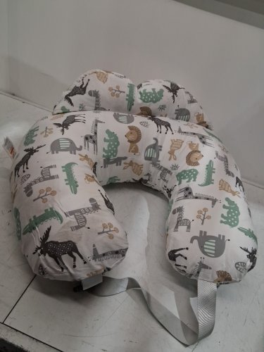 Elehealthy Nursing Support Pillow with Adjustable Waist Strap for Bottle & Breastfeeding - 25.6" x 21.7" x 12.6" - Animal World/white image 4