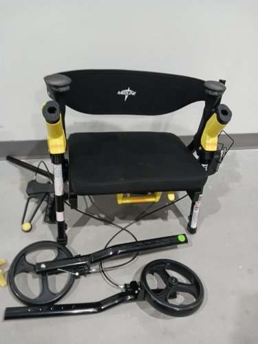 MEDLINE EMPOWER ROLLATOR WALKER - 300LBS CAPACITY - BLACK/YELLOW (MODEL: MDS86845BLKM) image 5