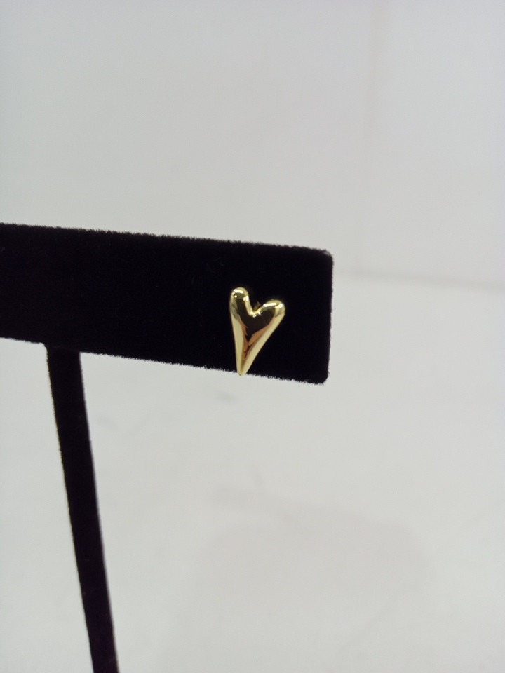 3PR womens unbranded gold heart 925 stud earrings - 8mm - gold plated image 3