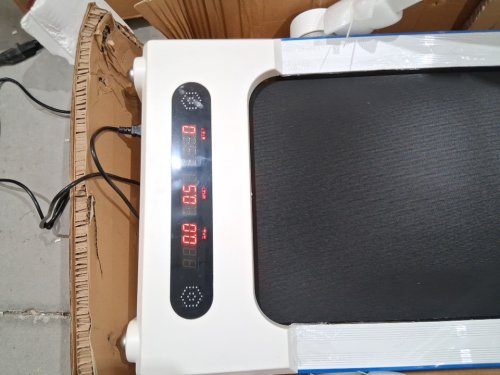Costway Goplus 2.25HP Folding Treadmill with Removable acrylic Desk - white (Model: SP37586SH-WH) image 8