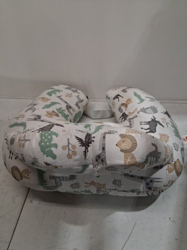 Elehealthy Nursing Support Pillow with Adjustable Waist Strap for Bottle & Breastfeeding - 25.6" x 21.7" x 12.6" - Animal World/white image 3