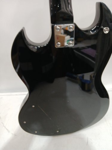 Leo Jaymz 39" Solid Body Electric Guitar - Poplar Wood Body - Maple Neck and Composite Ebony Fretboard (Black) image 7