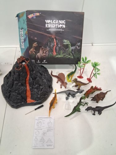 12PC Volcano Set with 9 Realistic Dinosaur Action Figures image 3
