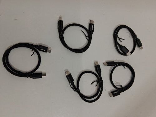 5PK CLEEFUN TYPE C FAST CHARGE CABLE - 1ft - black image 2