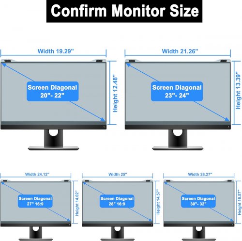 zyy anti blue light screen protector for monitors - fits 20" - 22" diagonal - acrylic/grey (model : B08L3FYQDZ) image 2