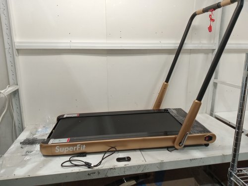 superfit 2-in-1 folding under desk treadmill with remote - 49" x 27" x 42" - white (model: sp37540wh) image 3