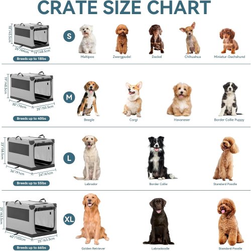 petsfit collapsibke dog crate - medium size dogs - 30" x 19.5" x 19.5" - grey (model : DCC1041224AL) image 2