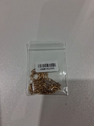 stainless steel paperclip necklace with spring clasp - 16"/4mm width - gold image 2