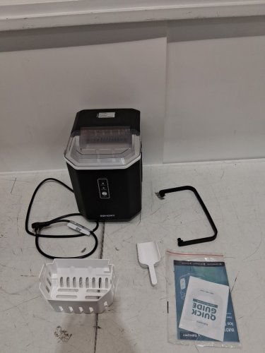 EUHOMY COUNTERTOP ICE MAKER MACHINE WITH HANDLE BASKET AND SCOOP -1.2L - MAKES 26LB/DAY - BLACK (MODEL: IM011-BBL-CAEH) image 3