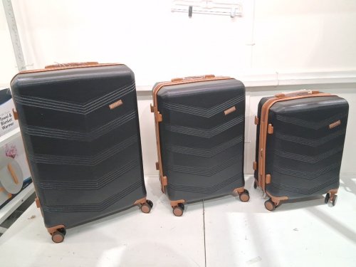 5PC CONCEPTEN Expandable Luggage Spinner Wheels TSA-approved Lock ABS Travel - 20"/24"/28" -  BLACK/BROWN - (MODEL:  C1 5PCS) image 7