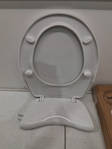 garvee round dual nozzle non-electric soft close bidet toilet seat with adjustable water pressure - 18.7" - white (model: PLS_335BEJXC) image 4