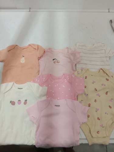 7pk INFANT'S Pekkle beach theme Short Sleeve Body Suit set - 3 month - assorted colours image 2