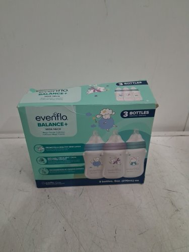 3PK EVENFLO BALANCE+ WIDE BABY BOTTLES - 9OZ - ASSORTED COLOURS image 4