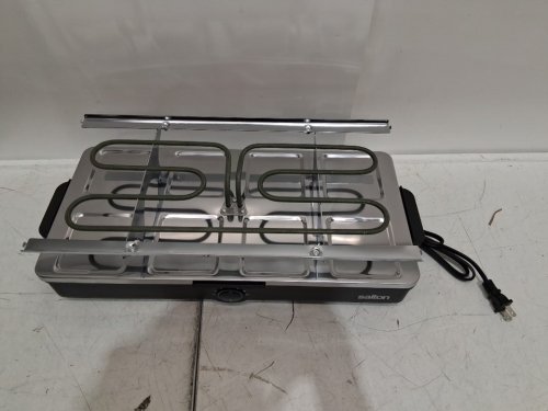 SALTON PARTY GRILL/GRIDDLE & RACLETTE - BLACK (MODEL: PG1645) image 6