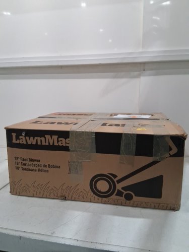 LAWNMASTER ENVIRONMENTALLY FRIENDLY MOTORLESS PUSH REEL LAWN MOWER - 18" - 5" BLADE - ORANGE (MODEL: LMRM1801) image 2