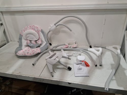 INGENUITY SIMPLECOMFORT compact washable CRADLING PLUG-IN SWING WITH SOOTHING VIBRATIONS, white noise & music - CASSIDY Pink (MODEL: 11624) image 4