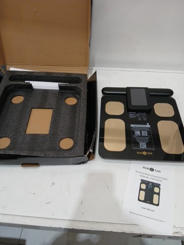 RunStar 8-in-1 SMART Body Weight scale with VA display & 22 body composition sync app for heart rate, BMI, body fat & muscle mass - 400lb capacity - gold/black (model: fg2015ulb) image 8