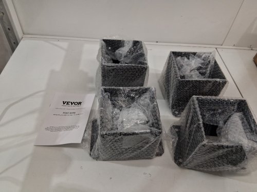4pk vevor post base - 6"x6" - inner 5.6"x5.6" - black (model: qblz-6in-4) image 2