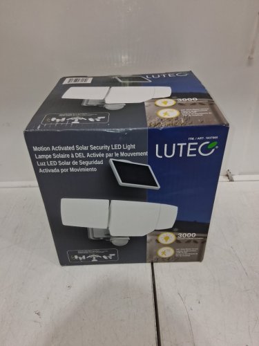 LUTEC MOTION ACTIVATED SOLAR SECURITY LED FLOOD LIGHT - 5000K - 3000LM - WHITE (MODEL: 1937995) image 2